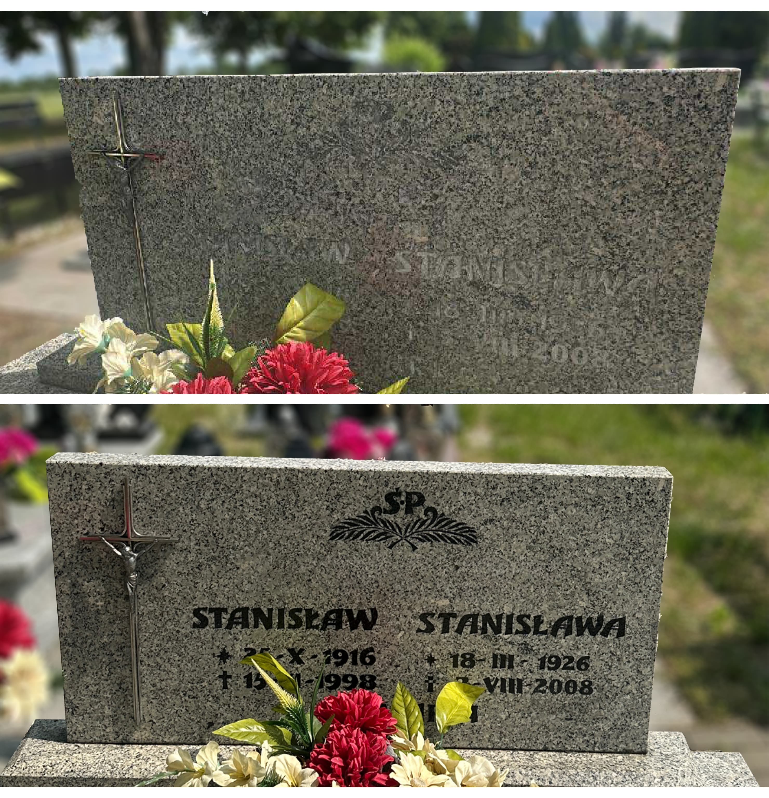 Renowacja napisów na pomniku